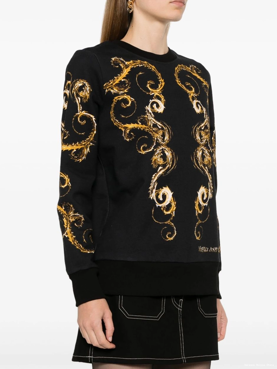 Affordable Couture Barocco-print Jeans sweatshirt Women Versace 0710